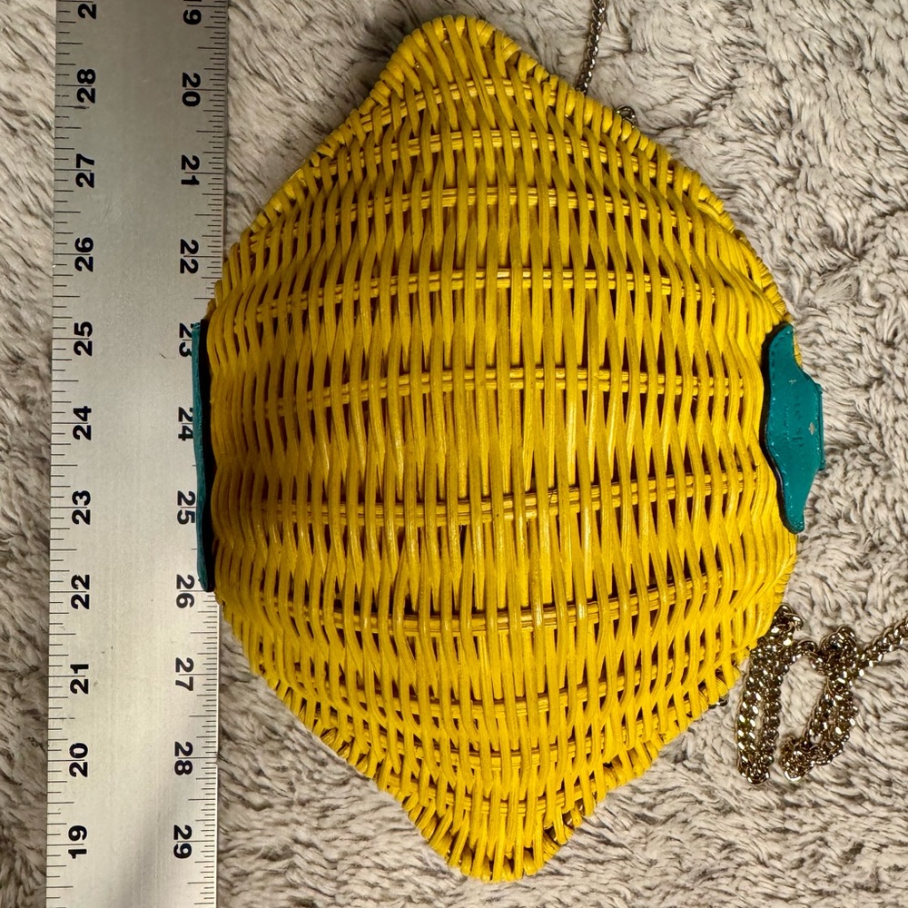 Kate Spade Lemon Yellow Woven Mini Bag - Picture 8 of 9